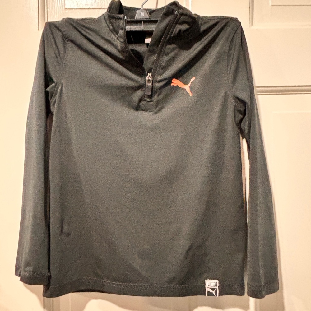 Puma Charcoal Long Sleeve with Orange Logo
